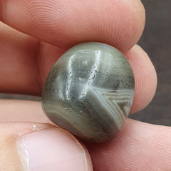 Ancient Gray Agate Yemeni Suleimani Natural Eye Agate Bead JNT-27