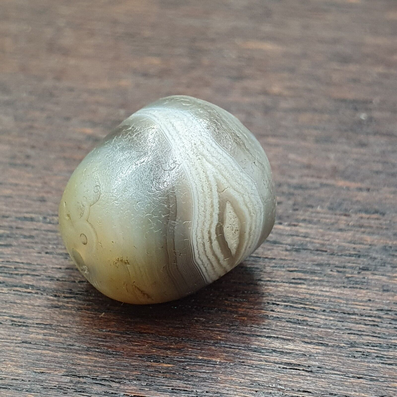 Ancient Gray Agate Yemeni Suleimani Natural Eye Agate Bead JNT-27