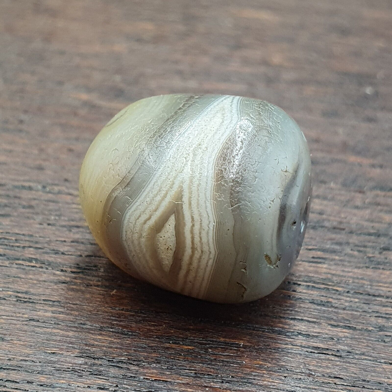 Ancient Gray Agate Yemeni Suleimani Natural Eye Agate Bead JNT-27