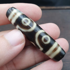 S1 Vintage Old Tibetan 7 Eyes Agate stone Dzi Bead big Amulet