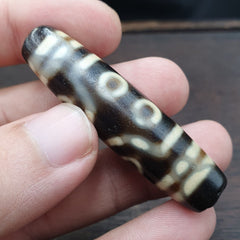 S1 Vintage Old Tibetan 7 Eyes Agate stone Dzi Bead big Amulet