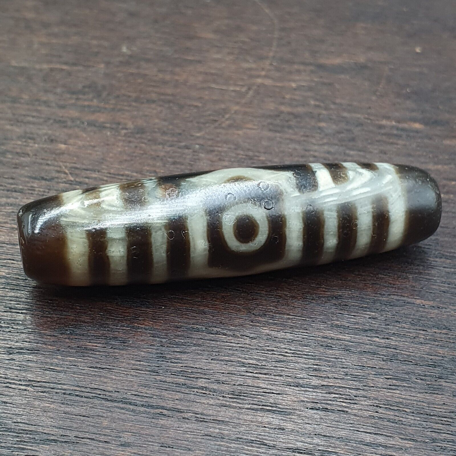 S3 Vintage Old Tibetan 3 Eyes Agate stone Dzi Bead big Amulet