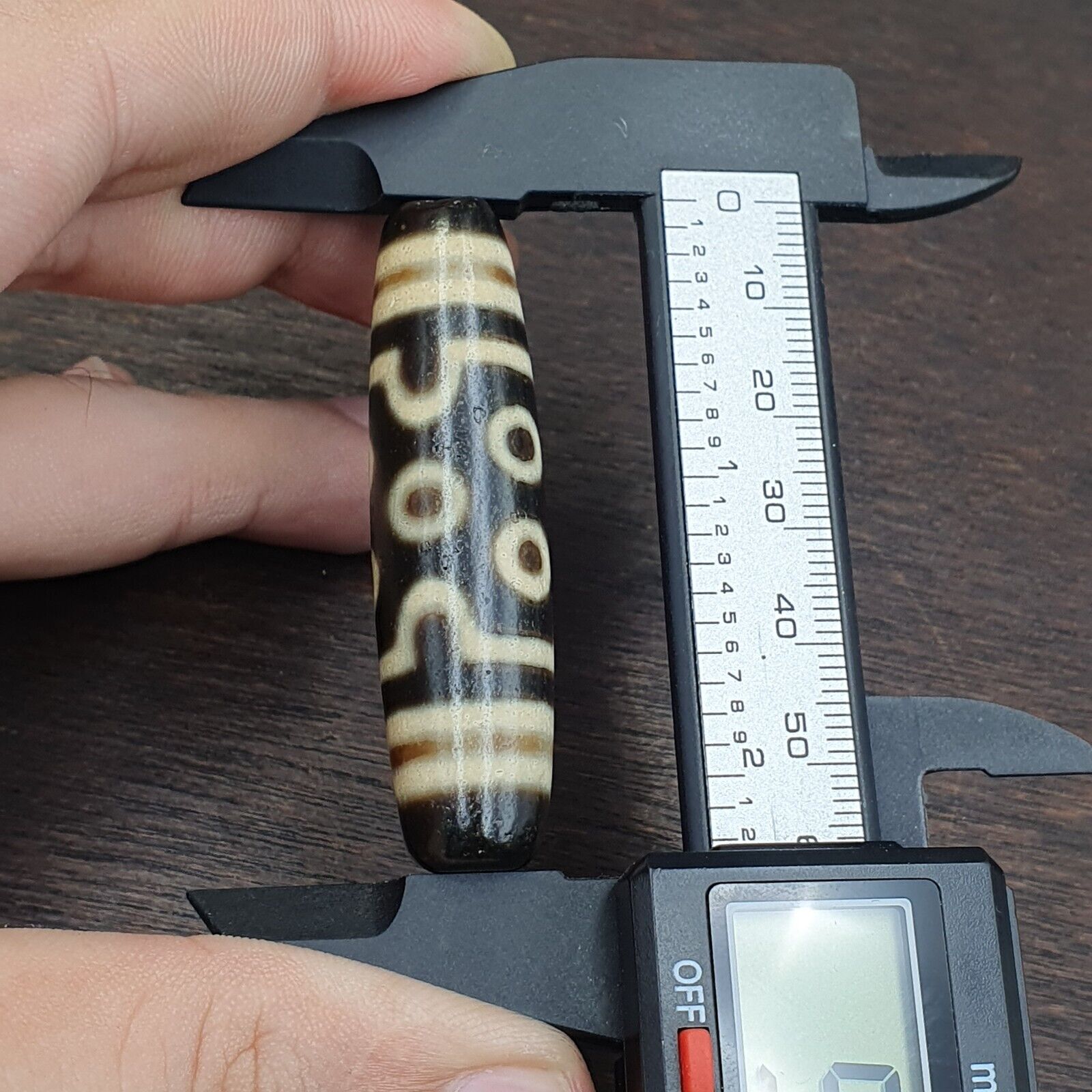 S1 Vintage Old Tibetan 7 Eyes Agate stone Dzi Bead big Amulet