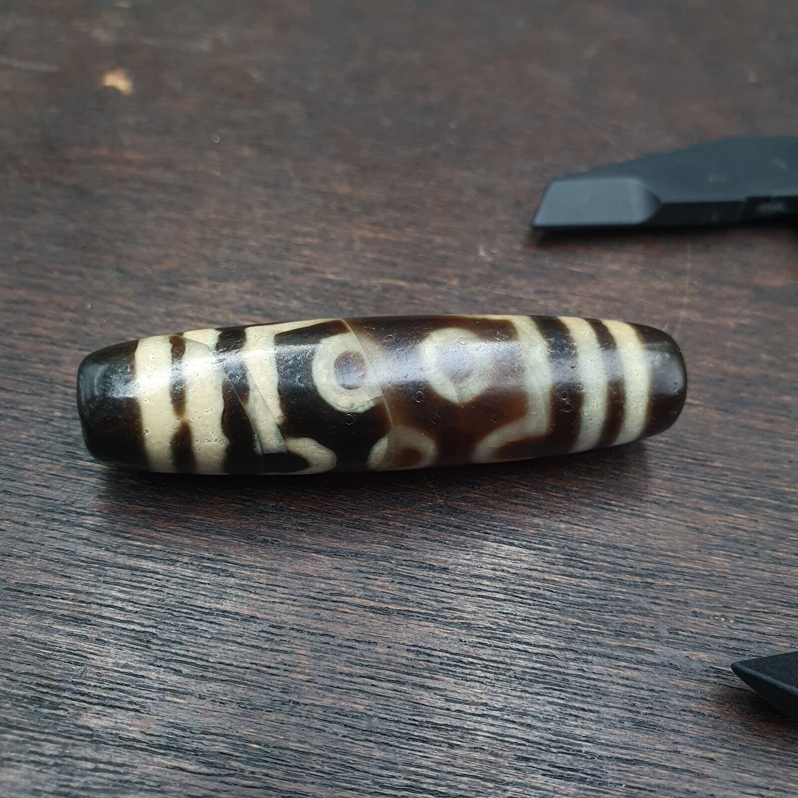 OTBS4 Vintage Old Tibetan 7 Eyes Agate stone Dzi Bead big Amulet