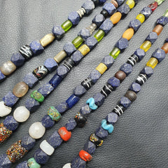 Vintage Lot 3 Pcs Lapis and Glass beaded Necklaces