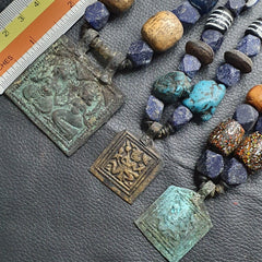 Vintage Lapis and Glass beaded Necklaces With Old pendants Lot 3 LPS3