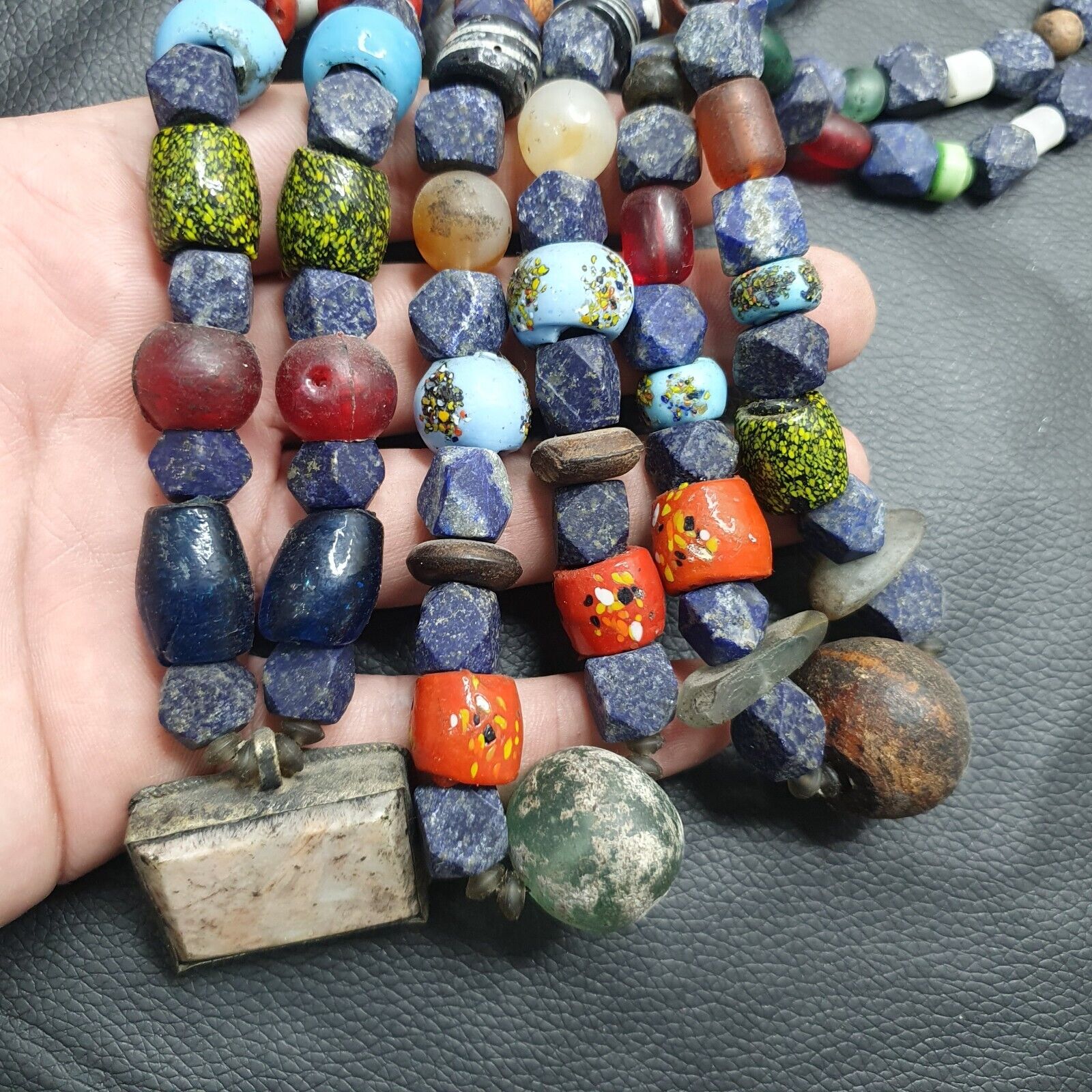 Lot 3 Pcs Vintage Lapis and Glass beaded Necklaces LPS2