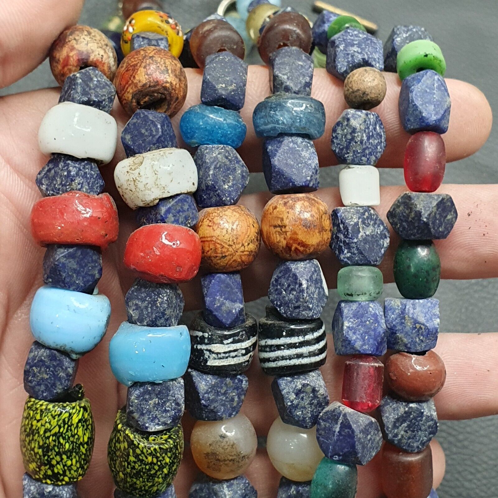 Lot 3 Pcs Vintage Lapis and Glass beaded Necklaces LPS2