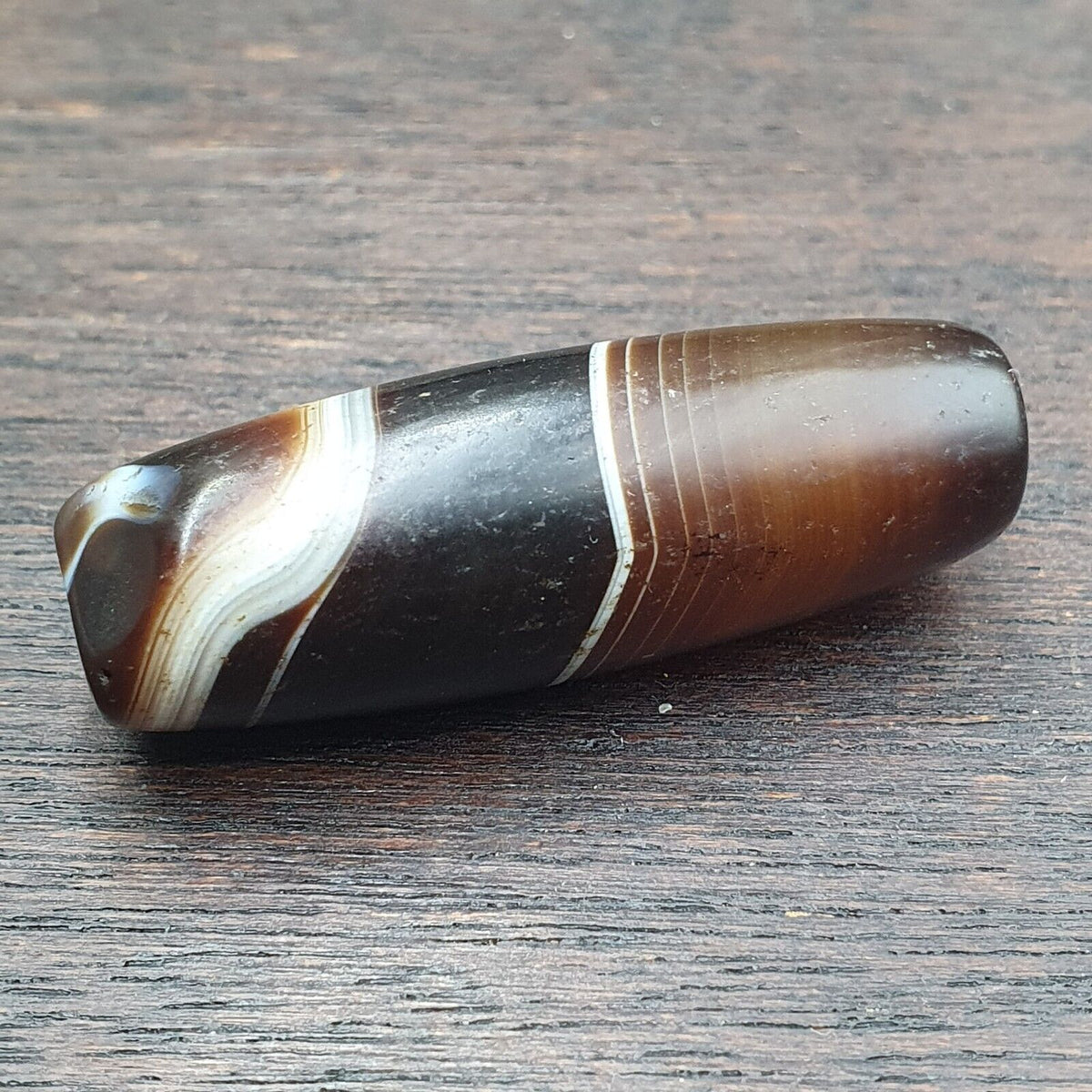 Antique Middle Eastern Agate Natural Agate Bead very unique Pattern #25