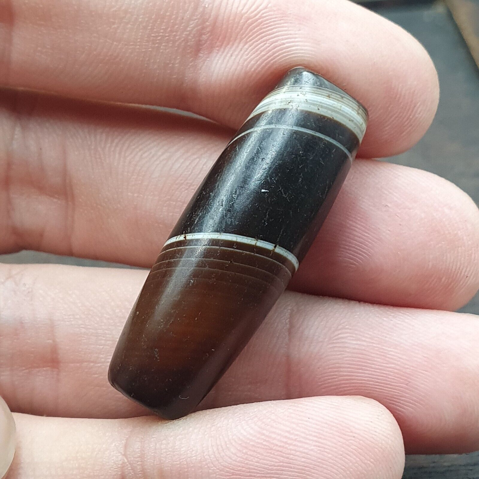 Antique Middle Eastern Agate Natural Agate Bead very unique Pattern #25