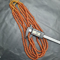 BEAUTIFUL OLD AFRICAN Orange red GLASS  BEADS 8-9MM
