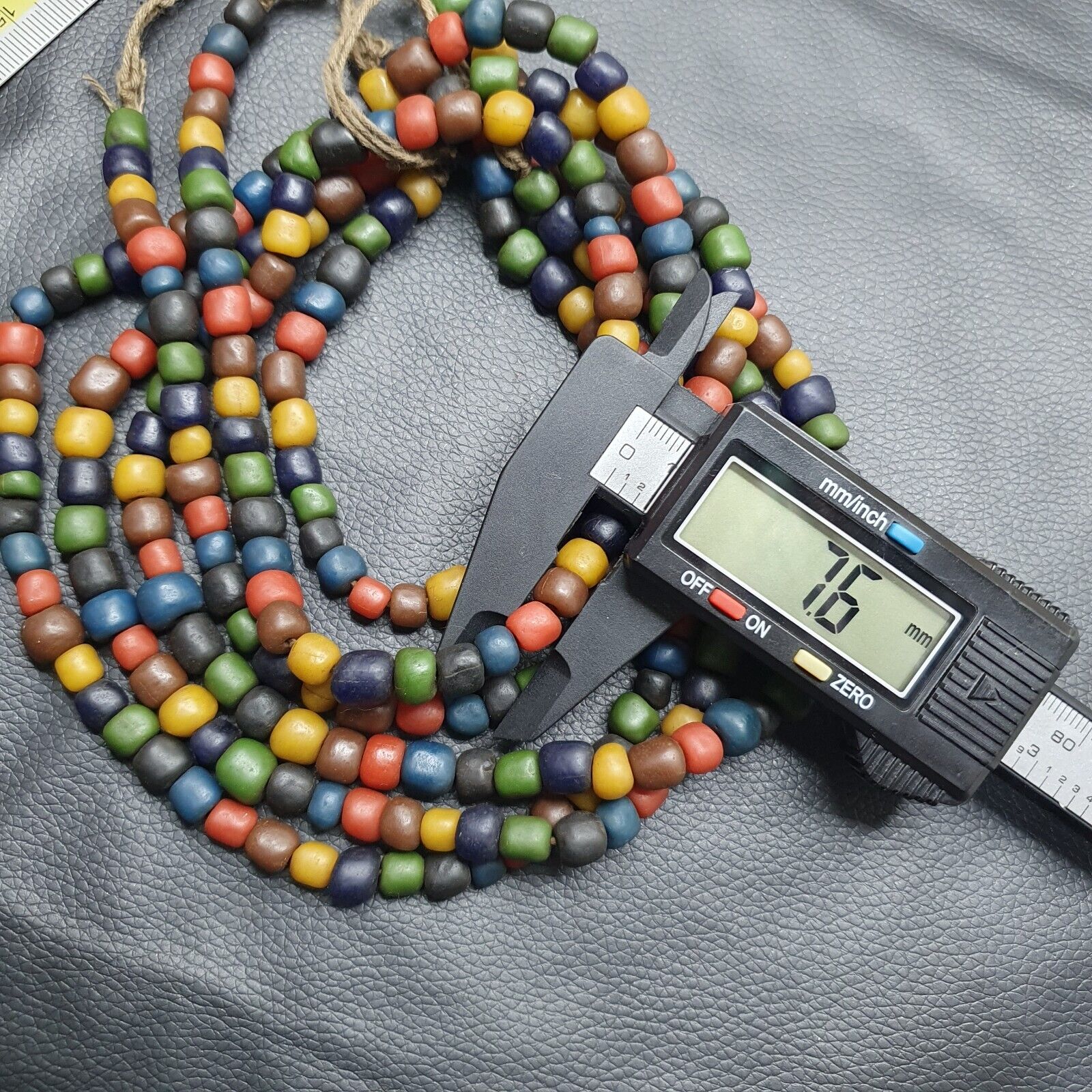 Beautiful Vintage 8mm Thai Glass Beads Long Necklace