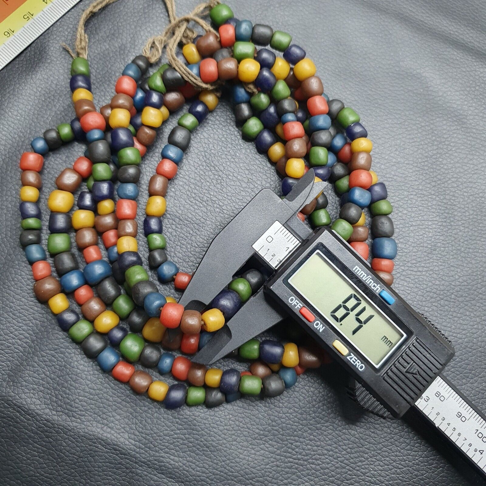 Beautiful Vintage 8mm Thai Glass Beads Long Necklace