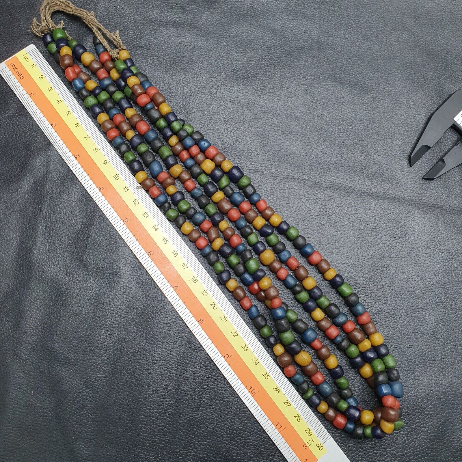 Beautiful Vintage 8mm Thai Glass Beads Long Necklace