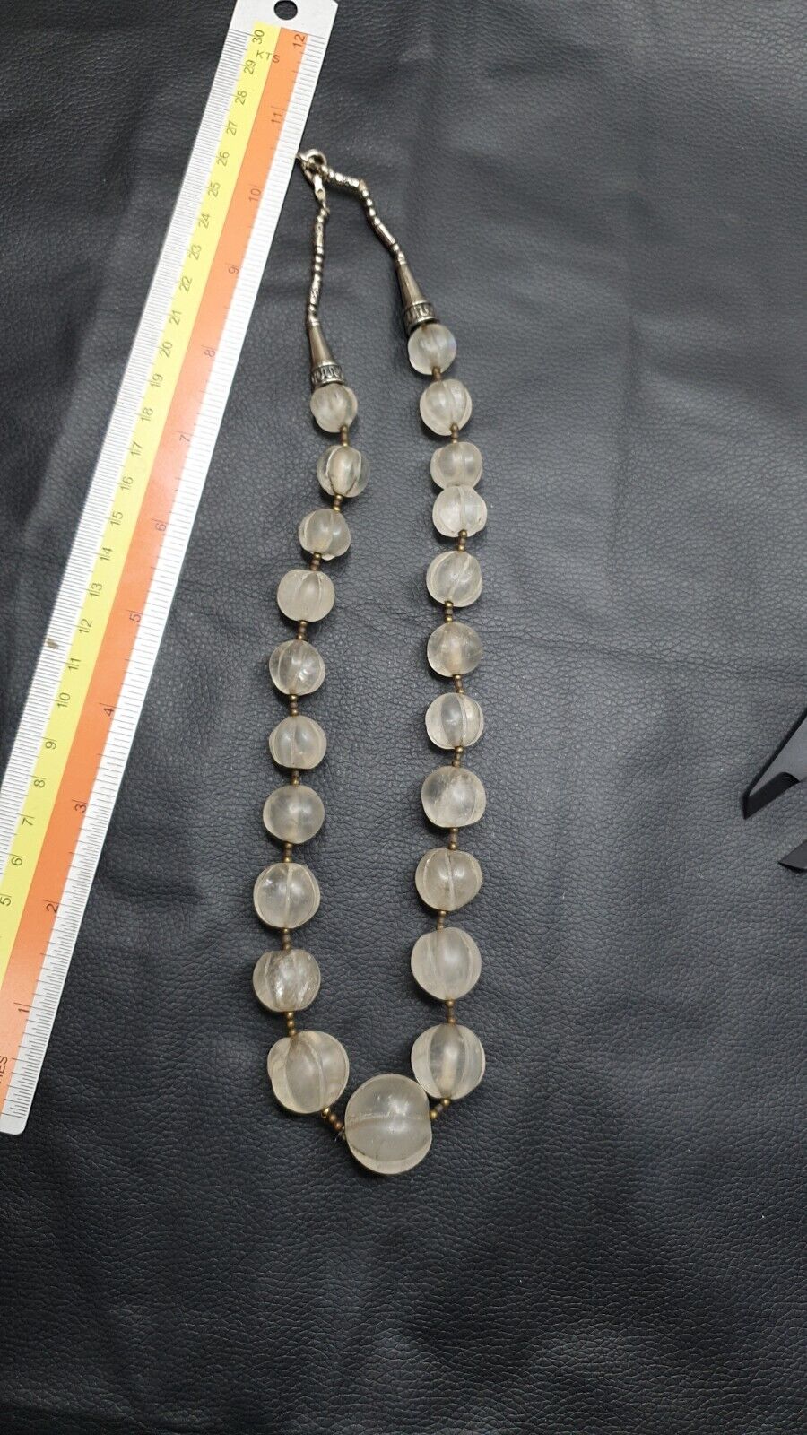 Vintage Himalayan Crystal Quartz Healing Stone Beads Necklace