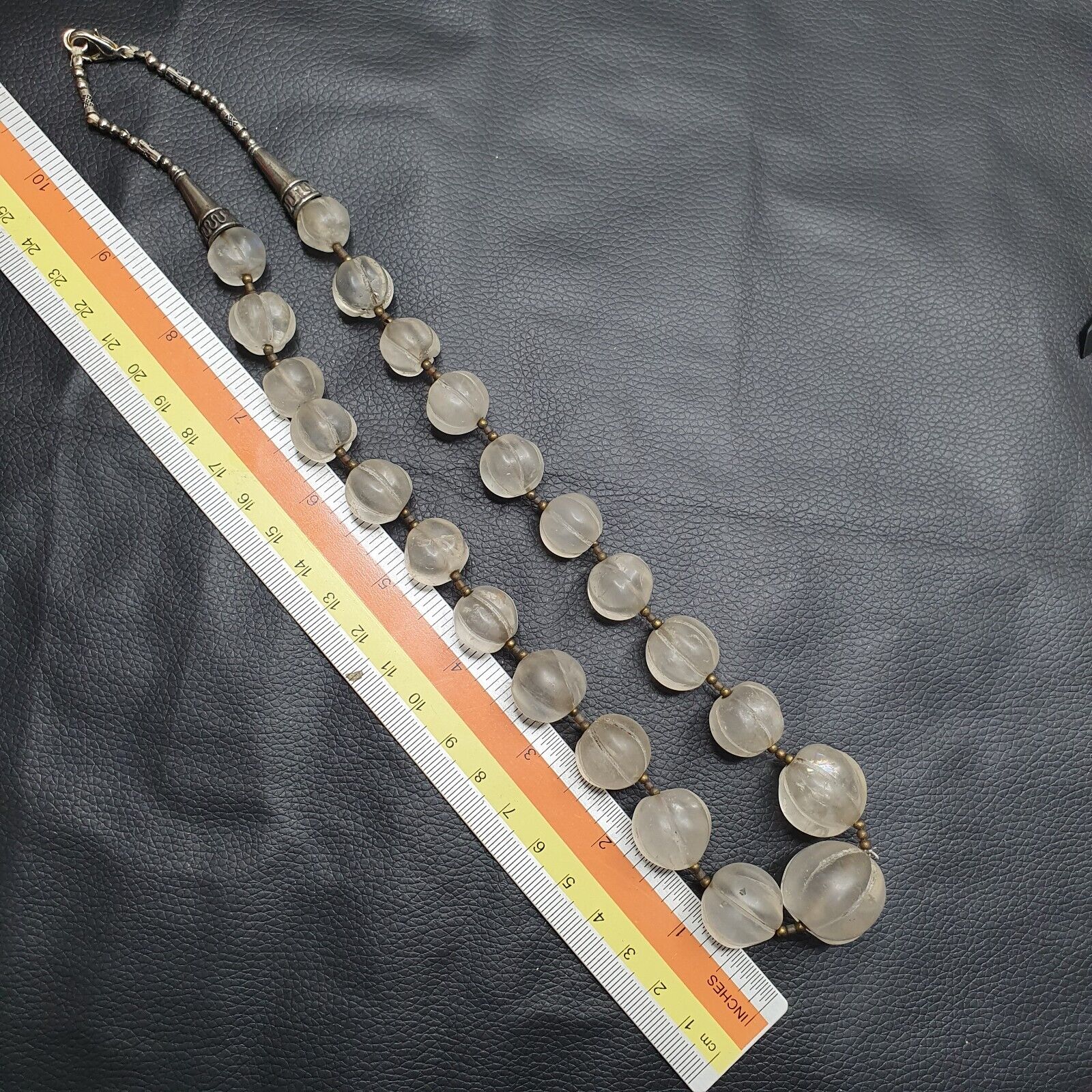 Vintage Himalayan Crystal Quartz Healing Stone Beads Necklace