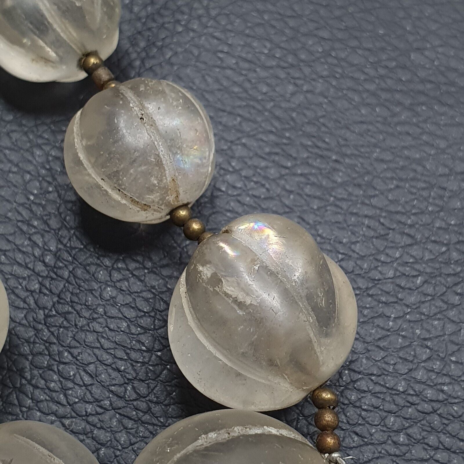 Vintage Himalayan Crystal Quartz Healing Stone Beads Necklace