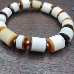 Antique Old Dzi Yemeni Banded Agate Beads Bracelet AGT-2