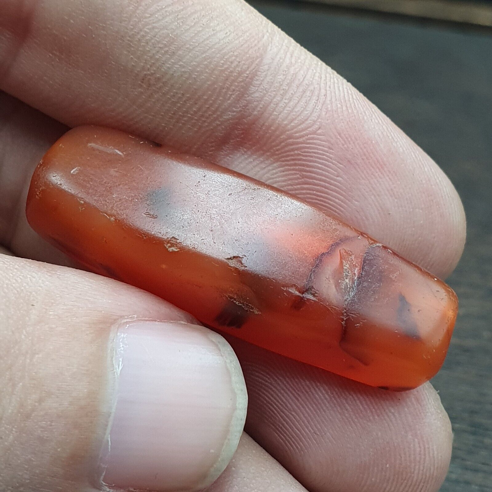 carnelian Antique Himalayan Tibetan Red Agate large Bead 39mm -RD-MY-1
