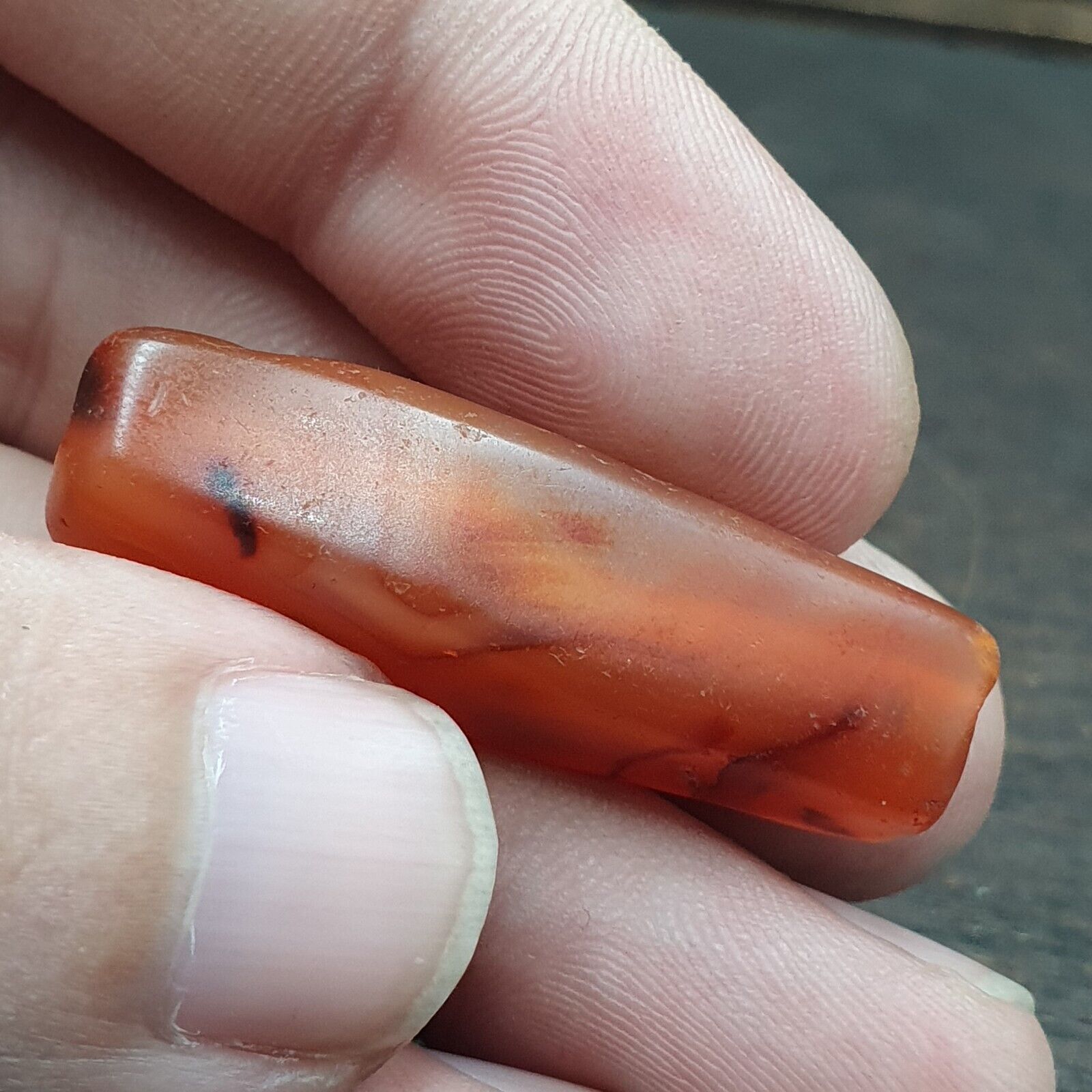 carnelian Antique Himalayan Tibetan Red Agate large Bead 39mm -RD-MY-1