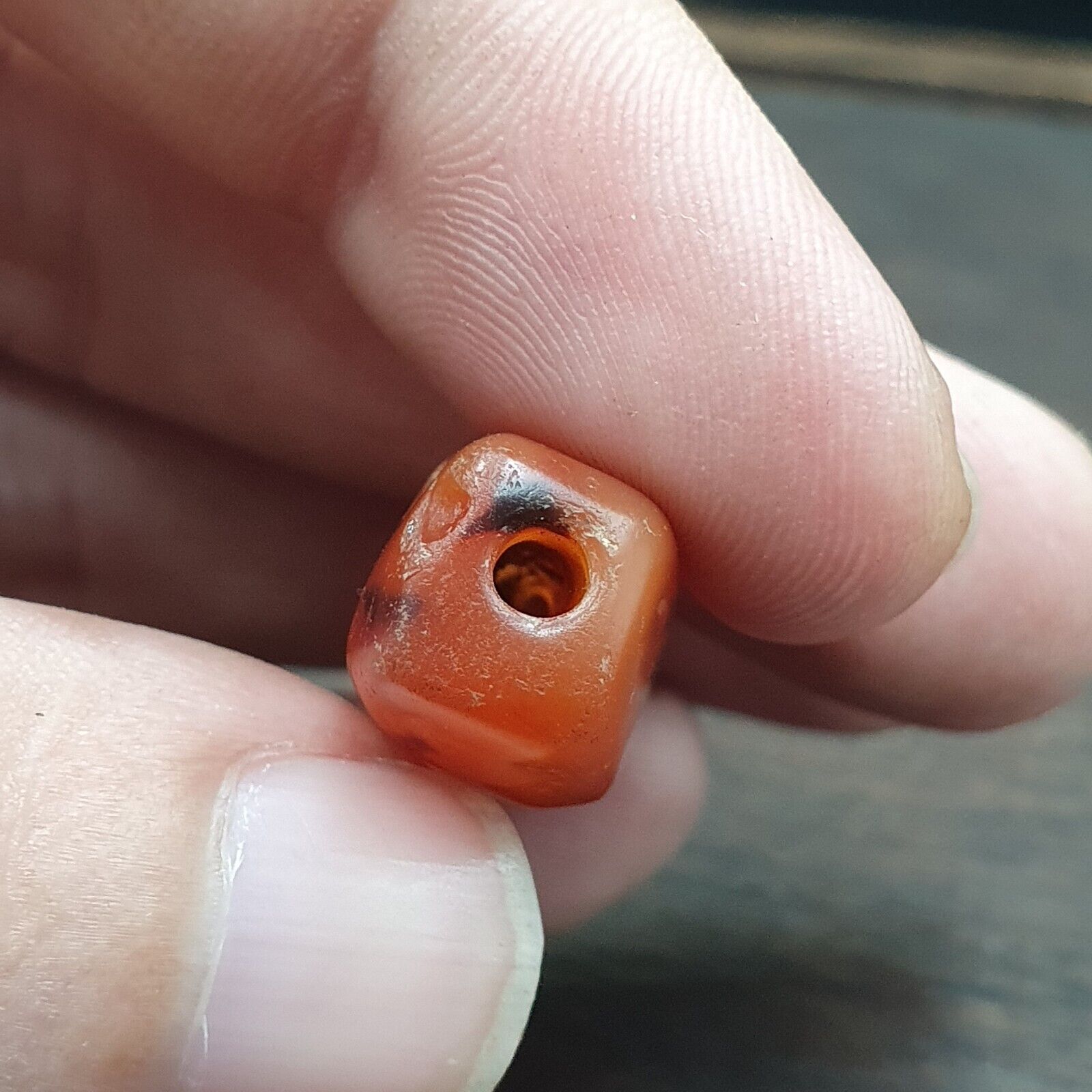carnelian Antique Himalayan Tibetan Red Agate large Bead 39mm -RD-MY-1