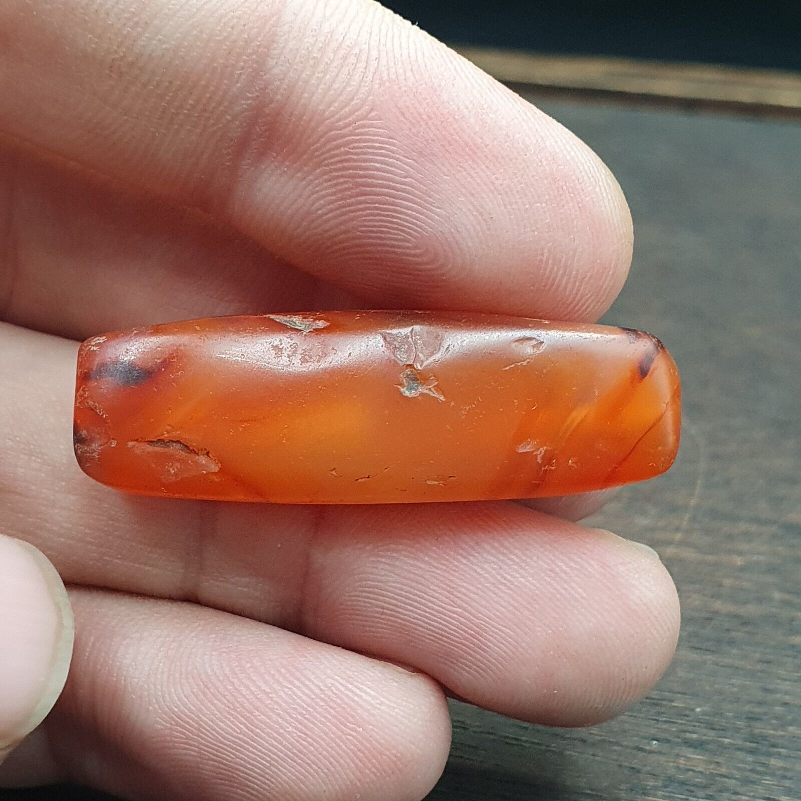 carnelian Antique Himalayan Tibetan Red Agate large Bead 39mm -RD-MY-1