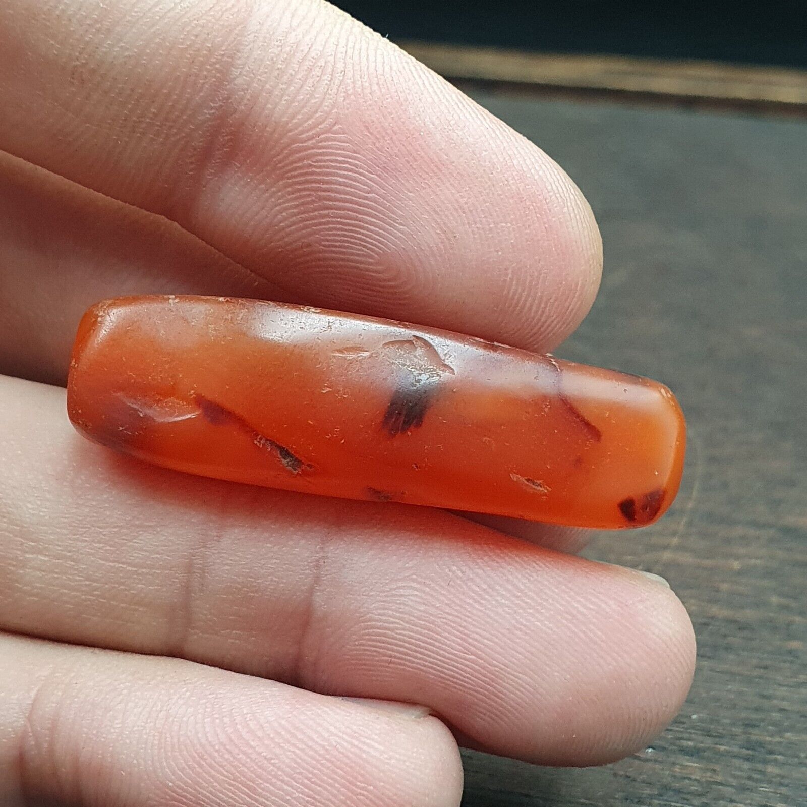carnelian Antique Himalayan Tibetan Red Agate large Bead 39mm -RD-MY-1