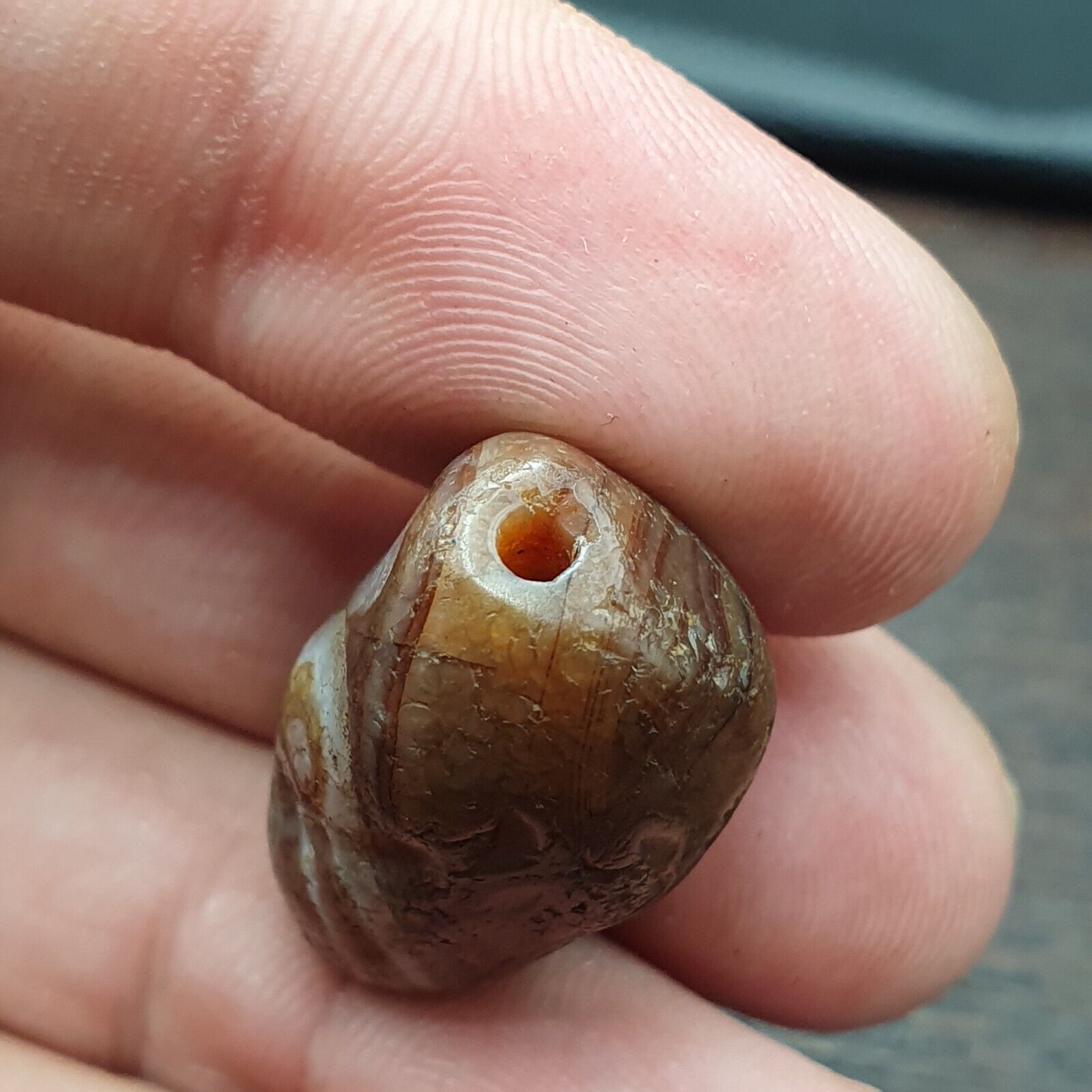Ancient Agate Yemeni Suleimani Natural Pattern Agate Bead JUN#1