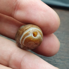 Ancient Agate Yemeni Suleimani Natural Pattern Agate Bead JUN#1