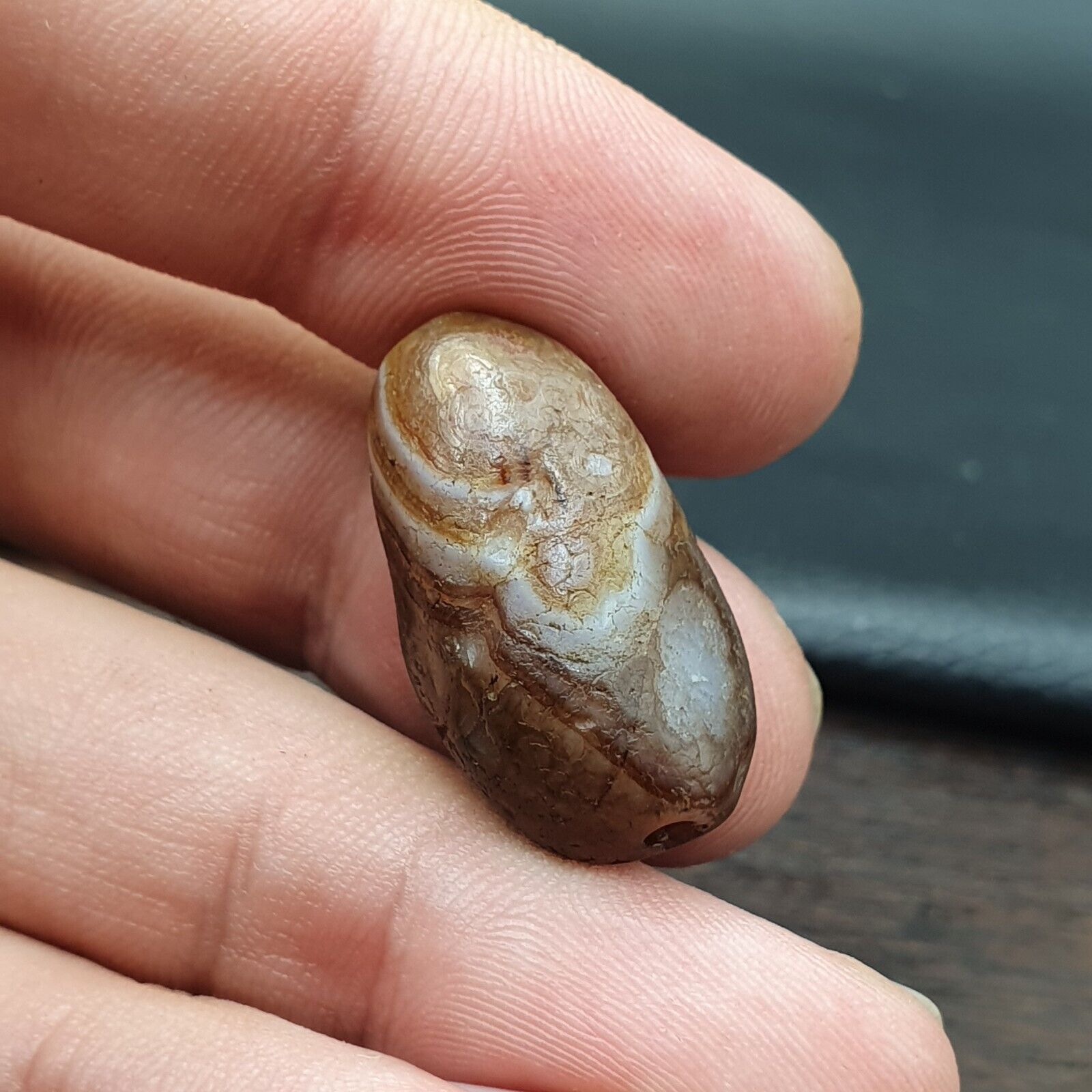 Ancient Agate Yemeni Suleimani Natural Pattern Agate Bead JUN#1