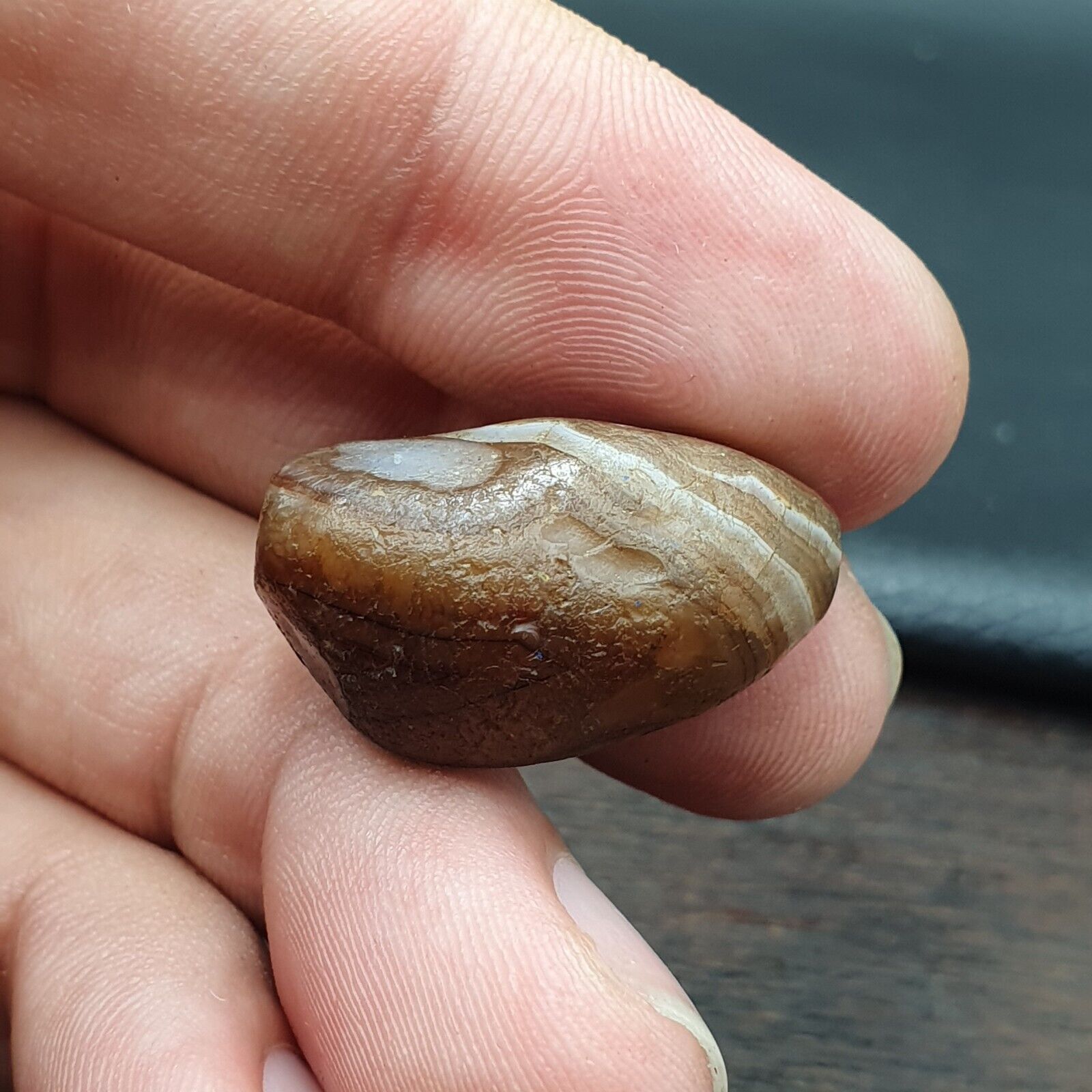 Ancient Agate Yemeni Suleimani Natural Pattern Agate Bead JUN#1
