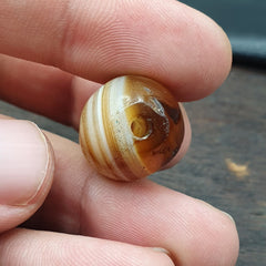 Ancient Agate Yemeni Suleimani Natural Pattern Agate Bead JUN#2