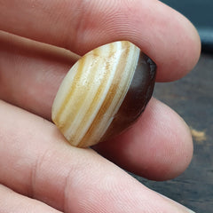 Ancient Agate Yemeni Suleimani Natural Pattern Agate Bead JUN#2