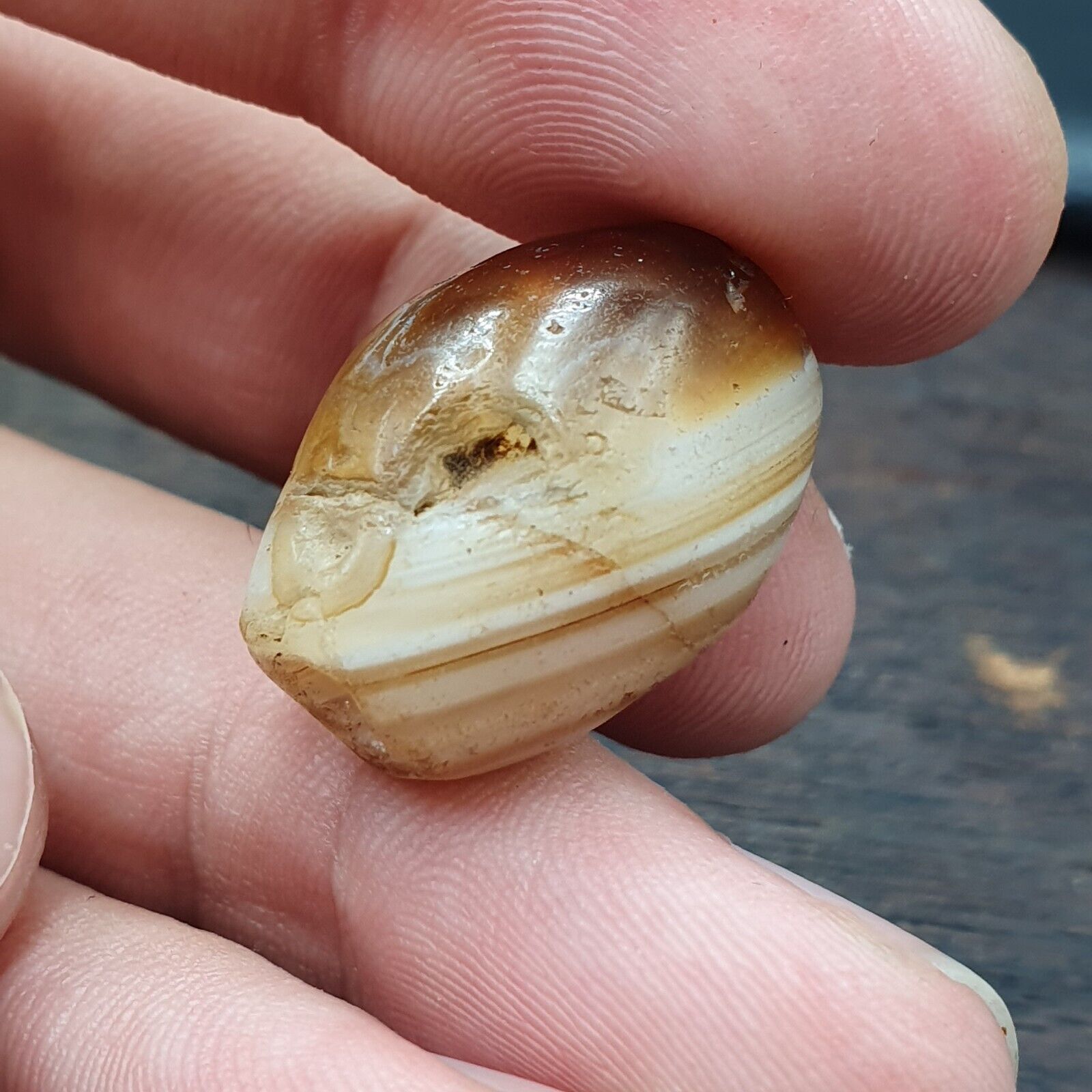 Ancient Agate Yemeni Suleimani Natural Pattern Agate Bead JUN#2