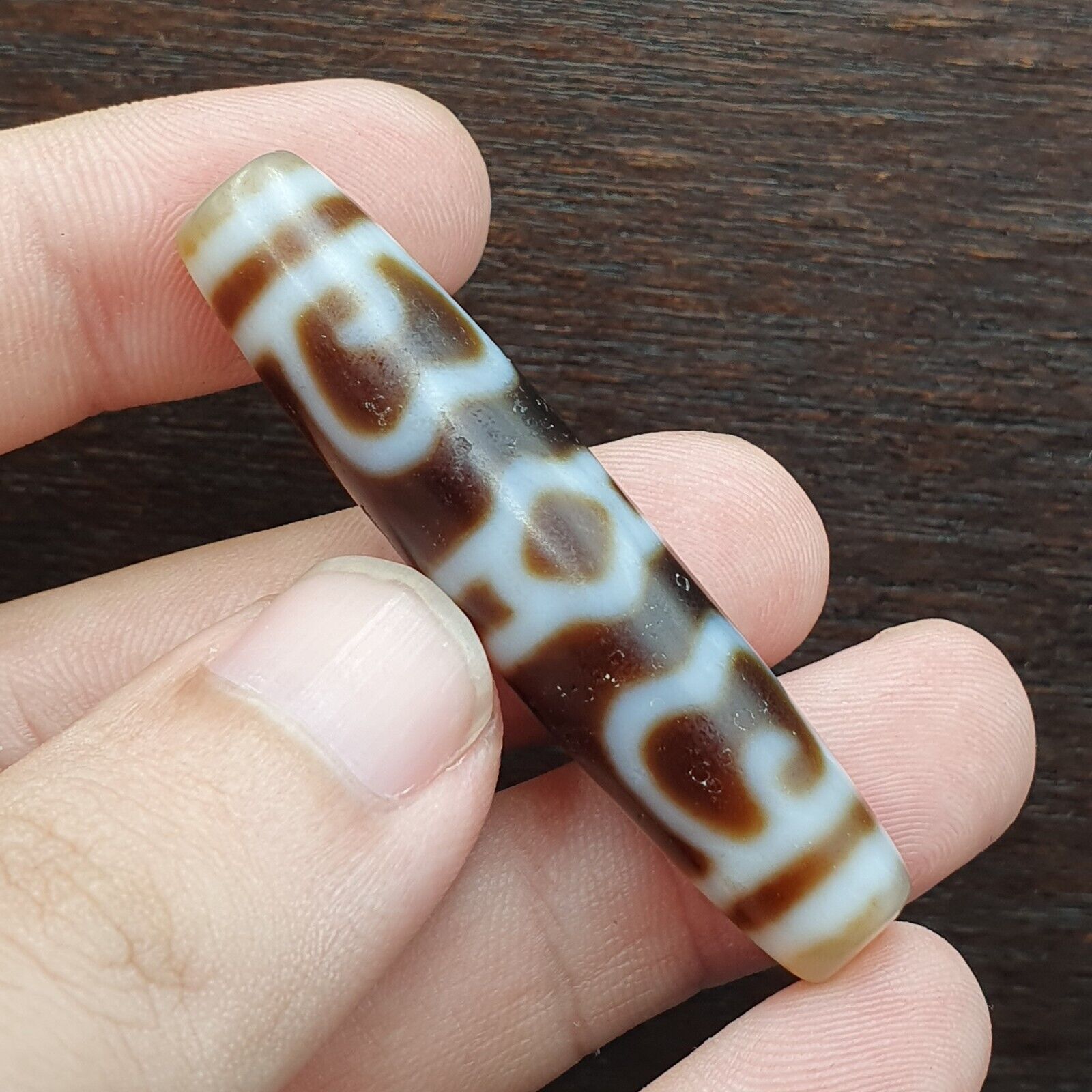 Tibetan Treasure vase Tasso Dzi Agate Bead