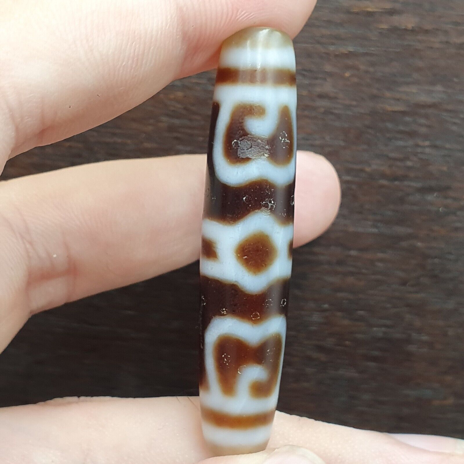 Tibetan Treasure vase Tasso Dzi Agate Bead
