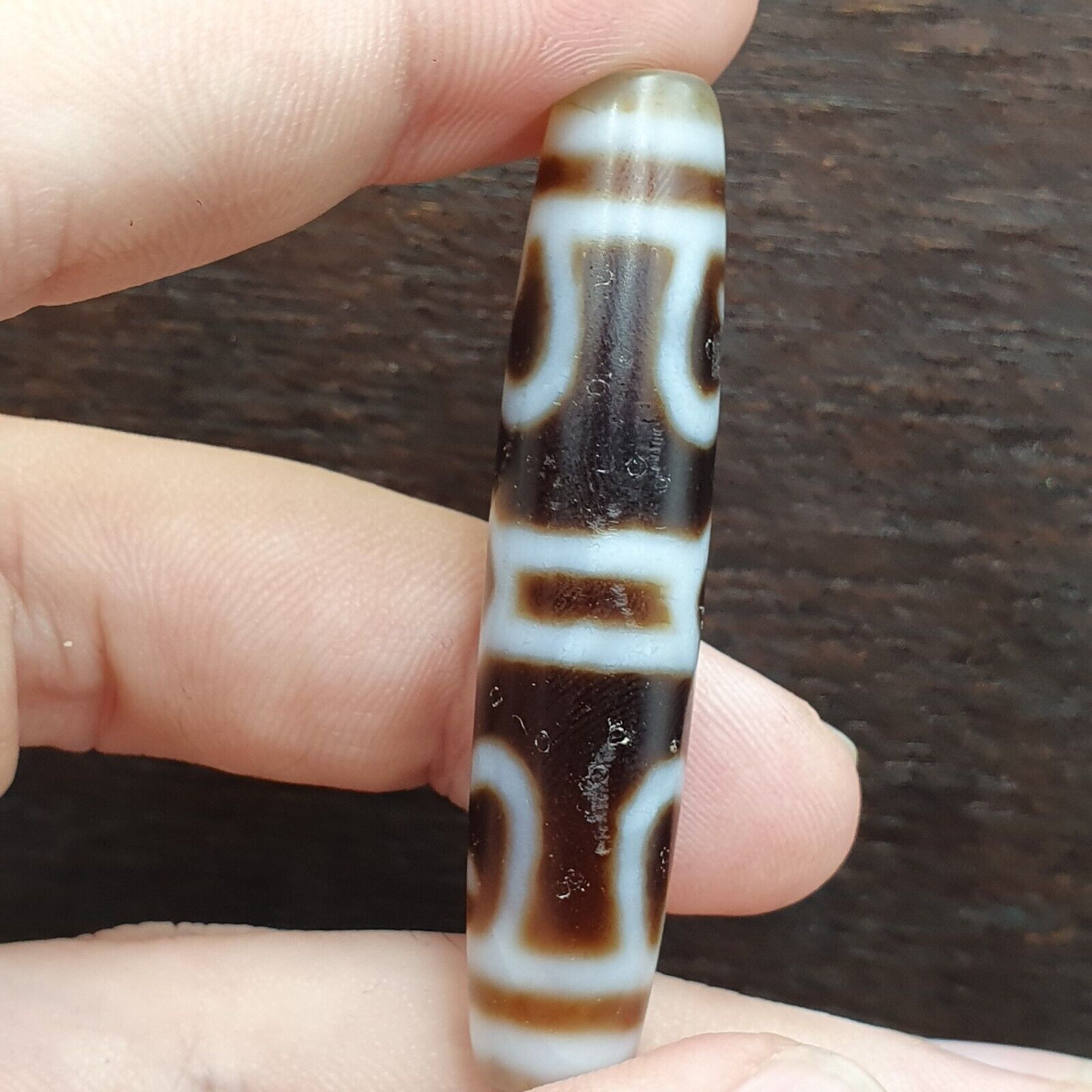Tibetan Treasure vase Tasso Dzi Agate Bead