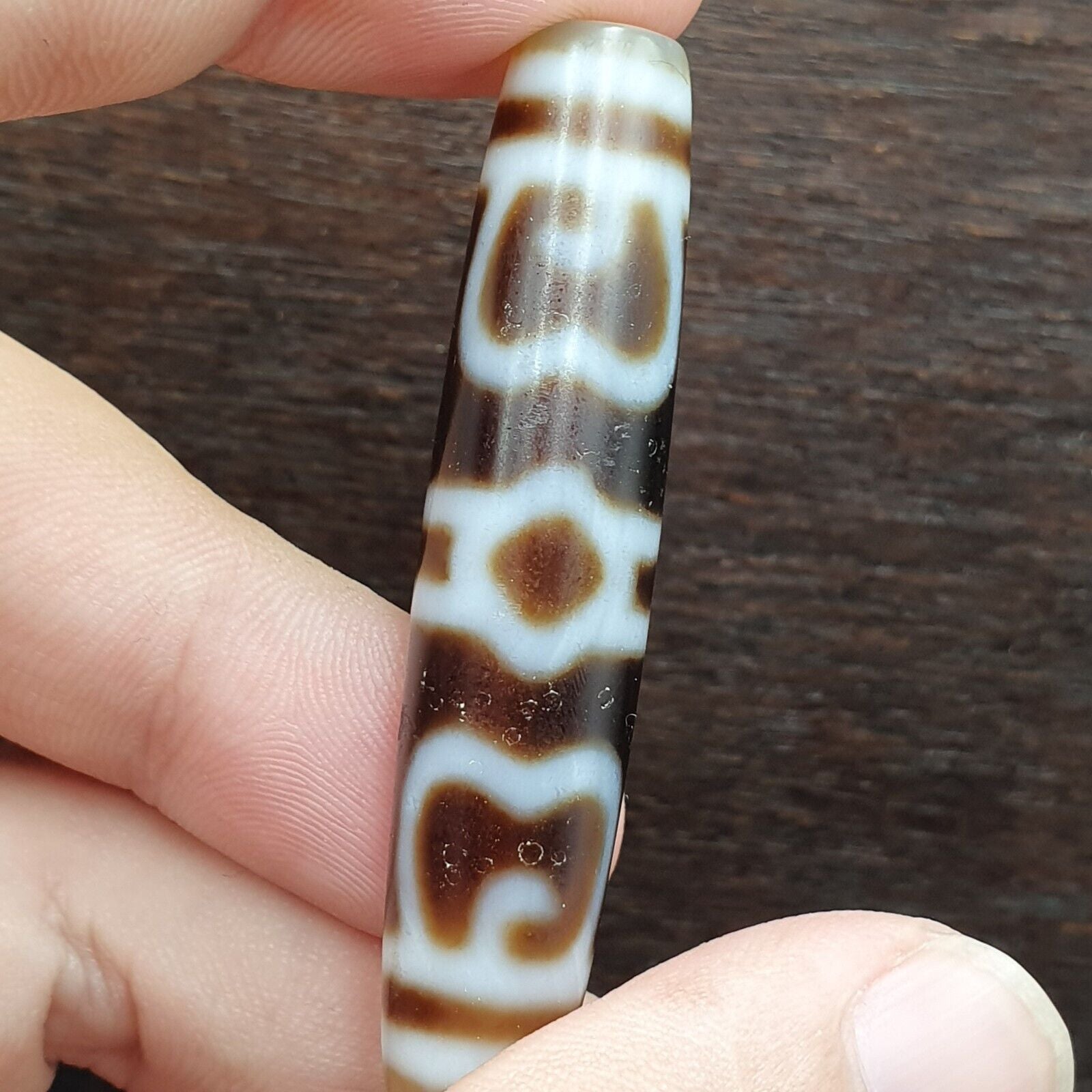 Tibetan Treasure vase Tasso Dzi Agate Bead
