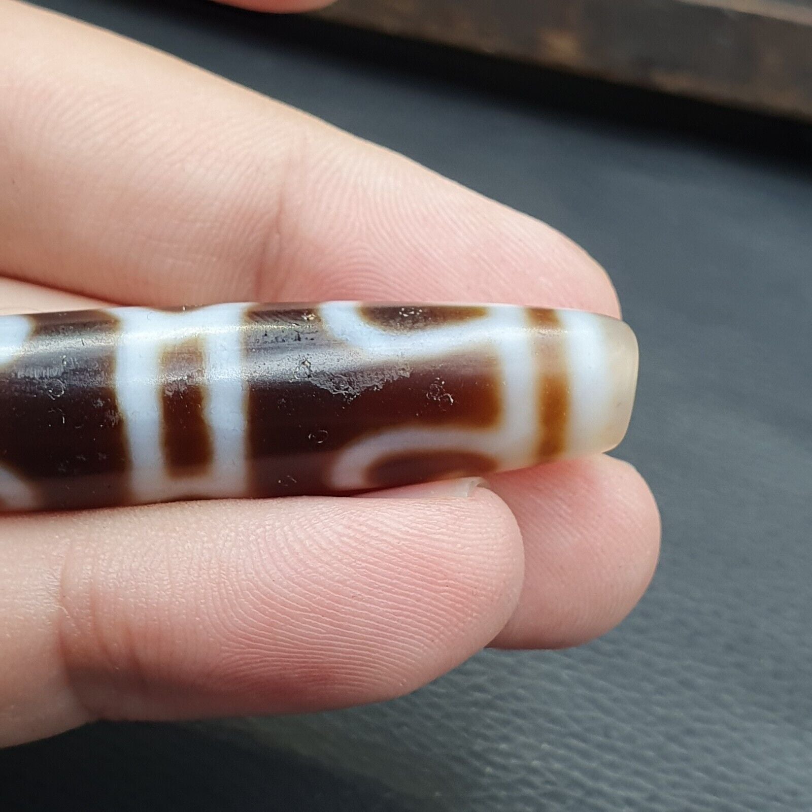 Tibetan Treasure vase Tasso Dzi Agate Bead