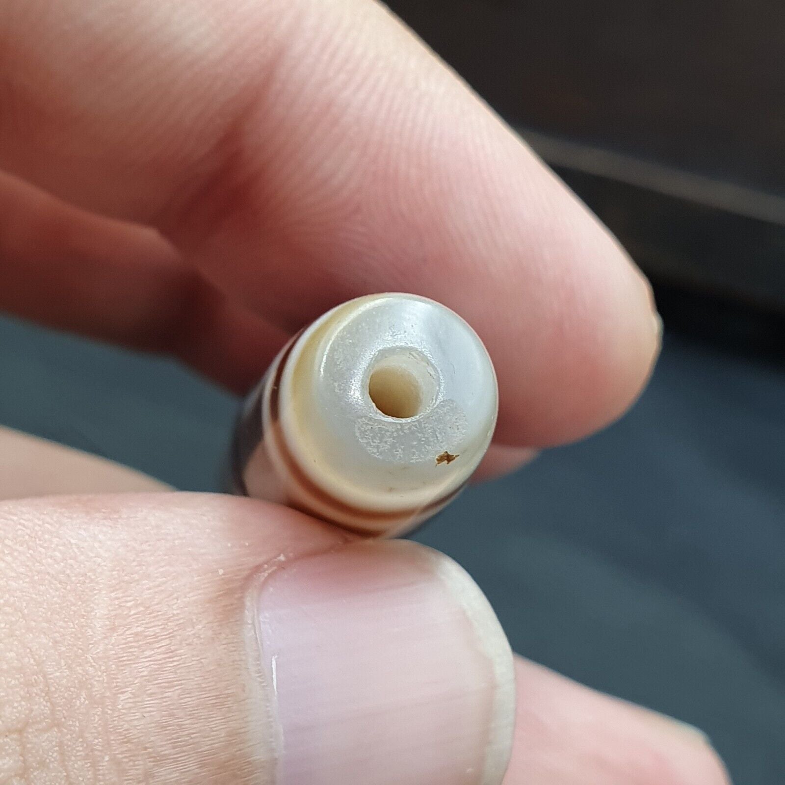 Tibetan Treasure vase Tasso Dzi Agate Bead