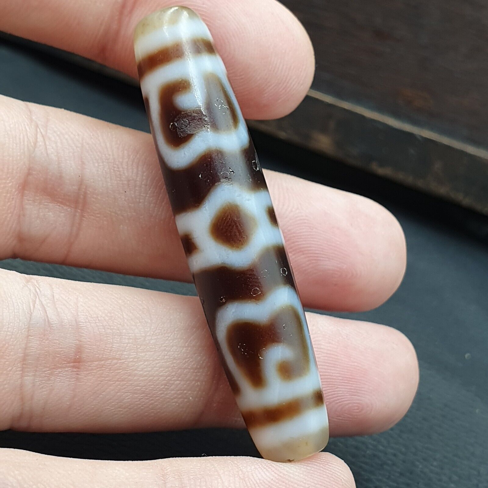 Tibetan Treasure vase Tasso Dzi Agate Bead