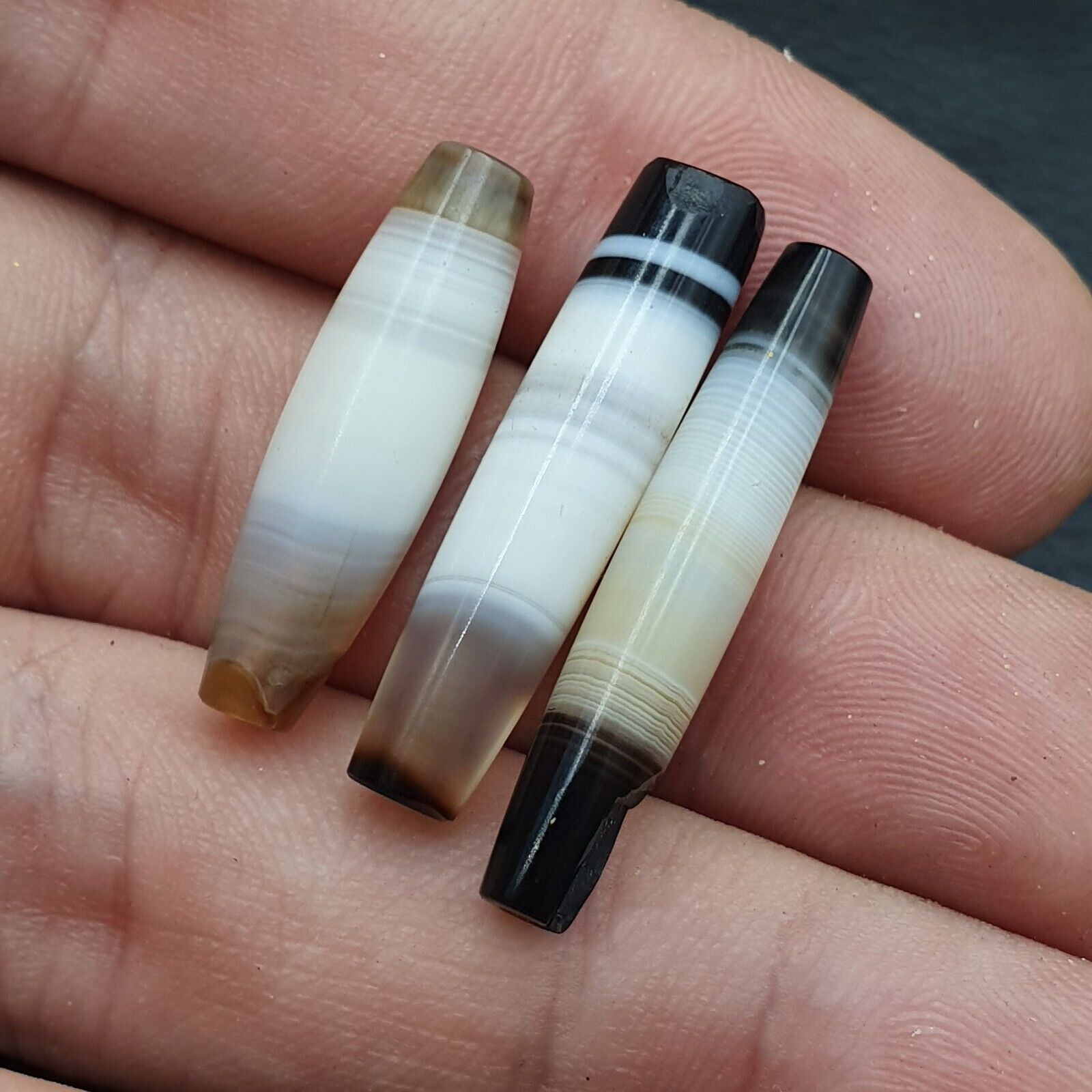 Lot 3 Pcs Antique  Chung Agate Bead CHN-6