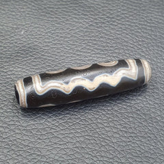 Unique Eyes Pattern Himalayan Tibetan 7Eyes Dzi Agate Bead Amulet