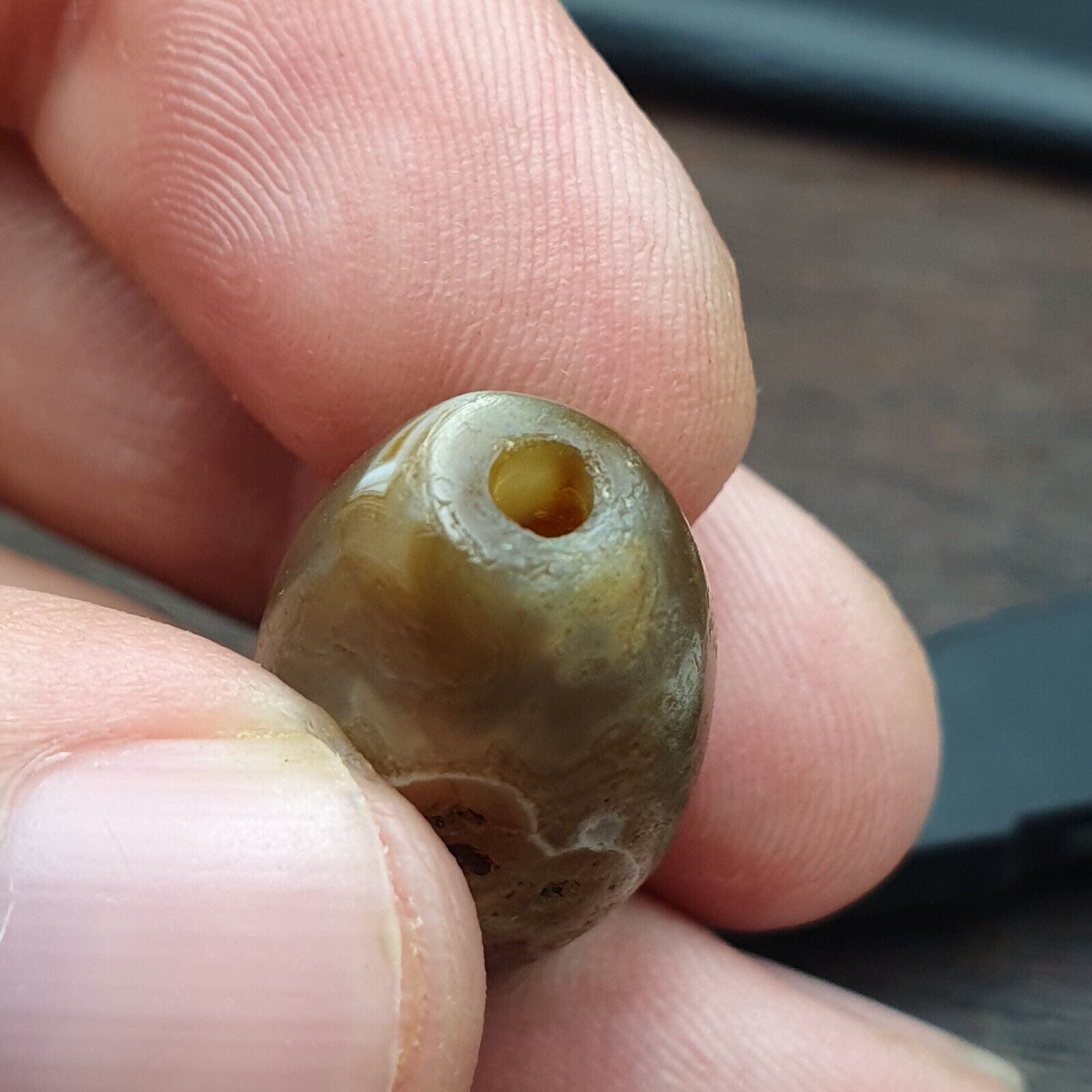 Ancient Agate Himalayan Tibetan Natural Eye Pattern Agate Bead JNT-JUN-3