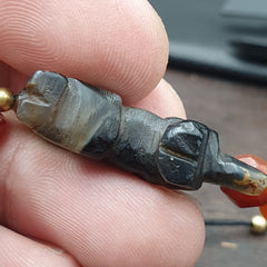 Antique Tibetan Agate Animal Figurine with carnelian Agate Beads Bracelet #2