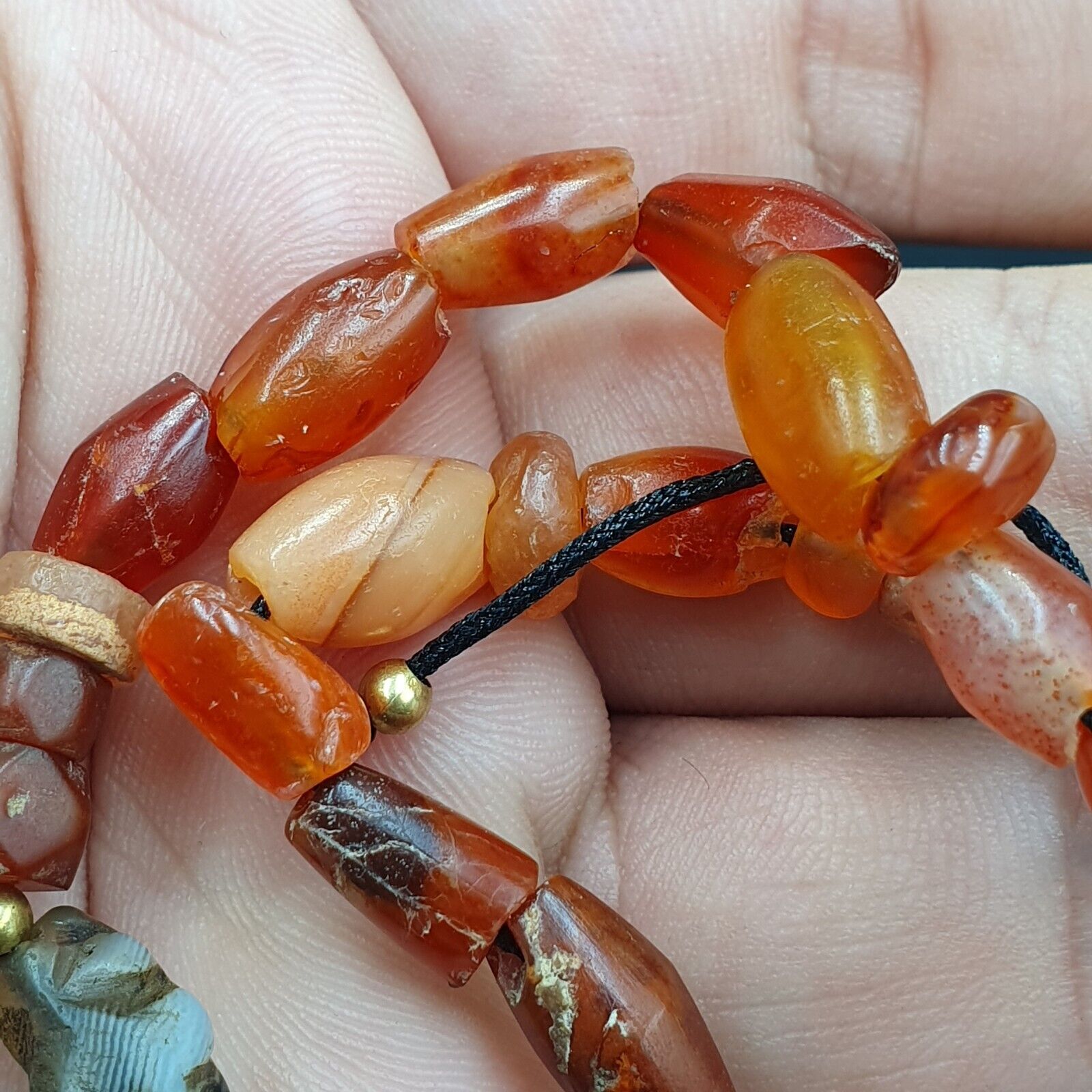 Antique Tibetan Agate Animal Figurine with carnelian Agate Beads Bracelet #2