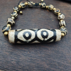 Tibetan 3 Eyes Unique Pattern With Pumtek Beads Bracelet #3