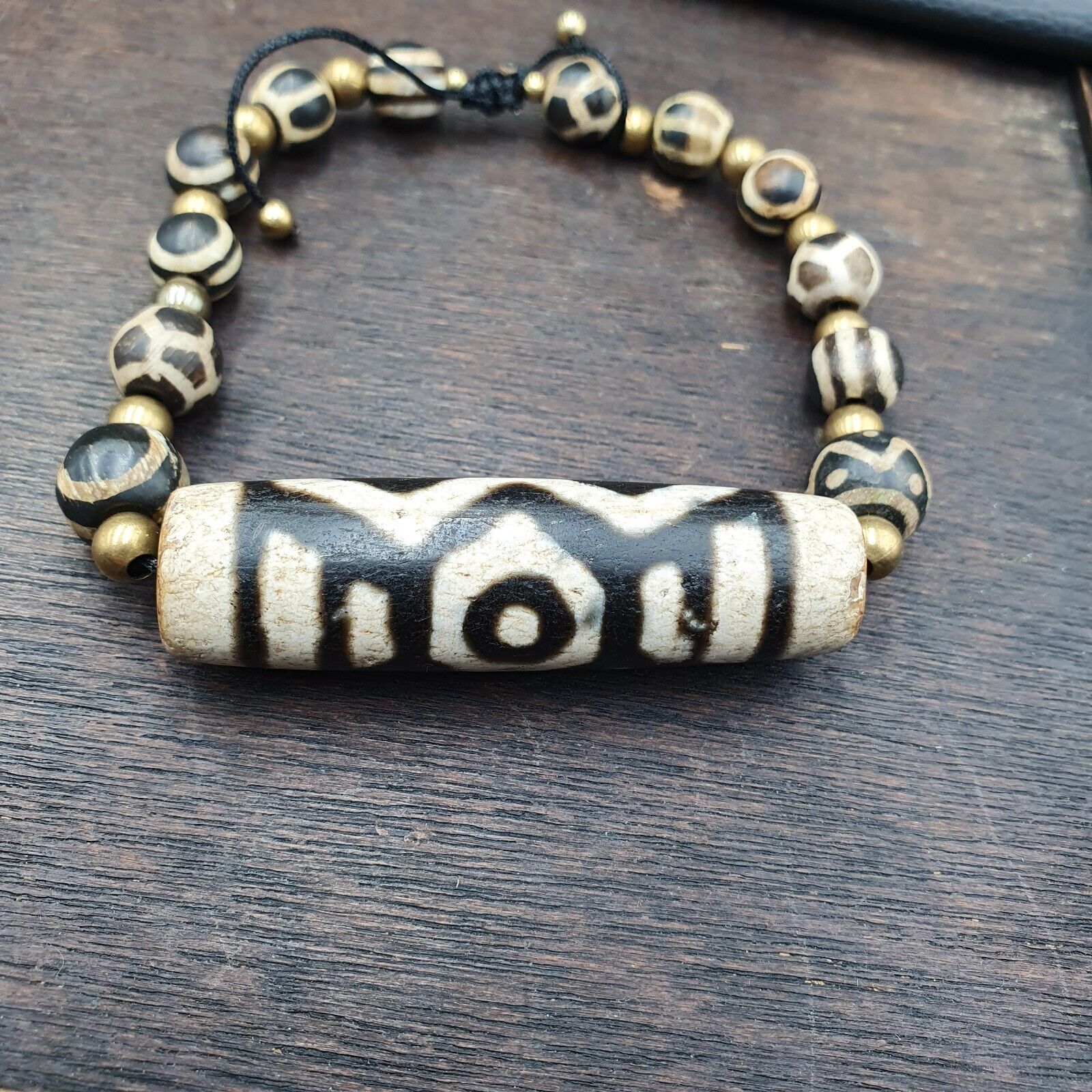 Tibetan 3 Eyes Unique Pattern With Pumtek Beads Bracelet #3