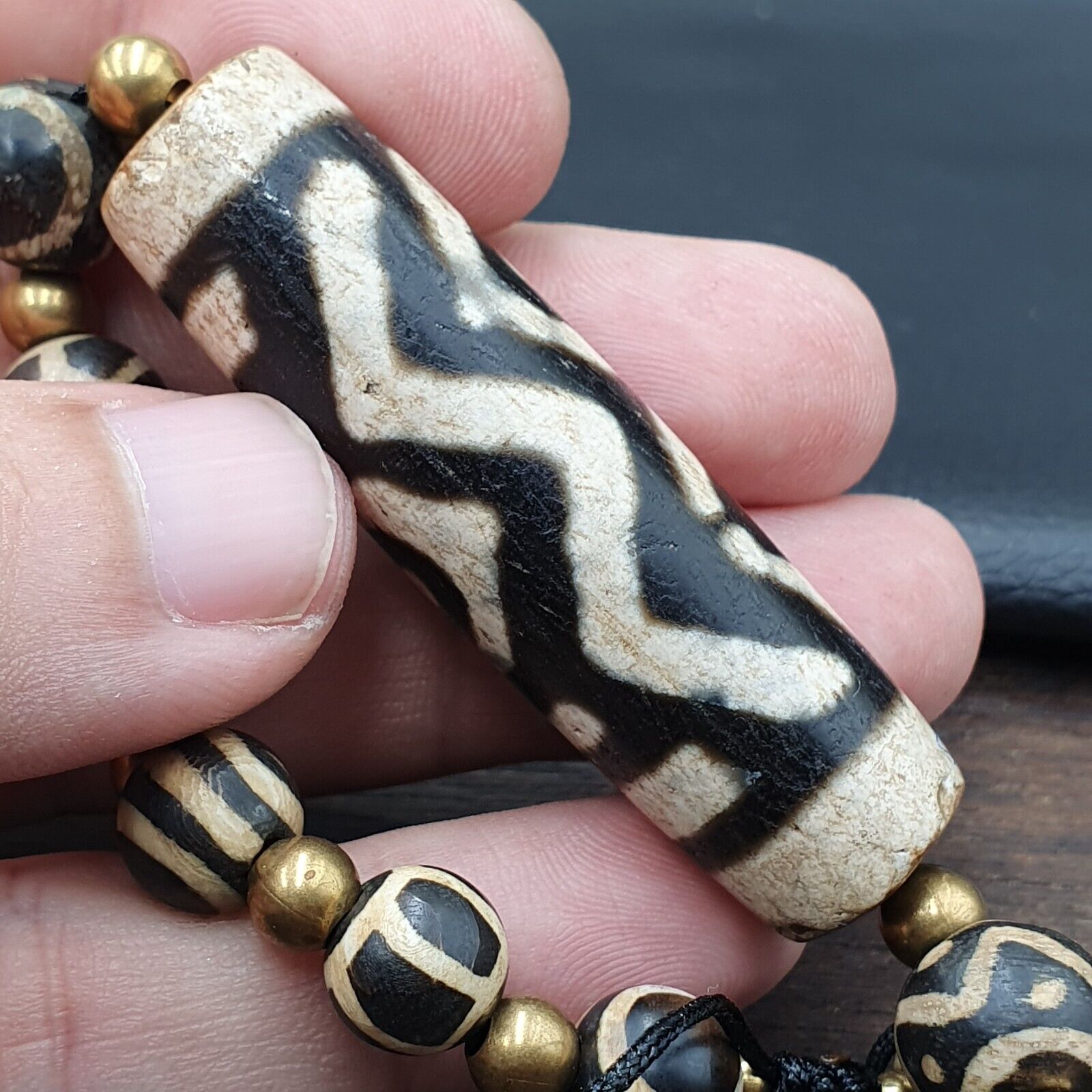 Tibetan 3 Eyes Unique Pattern With Pumtek Beads Bracelet #3