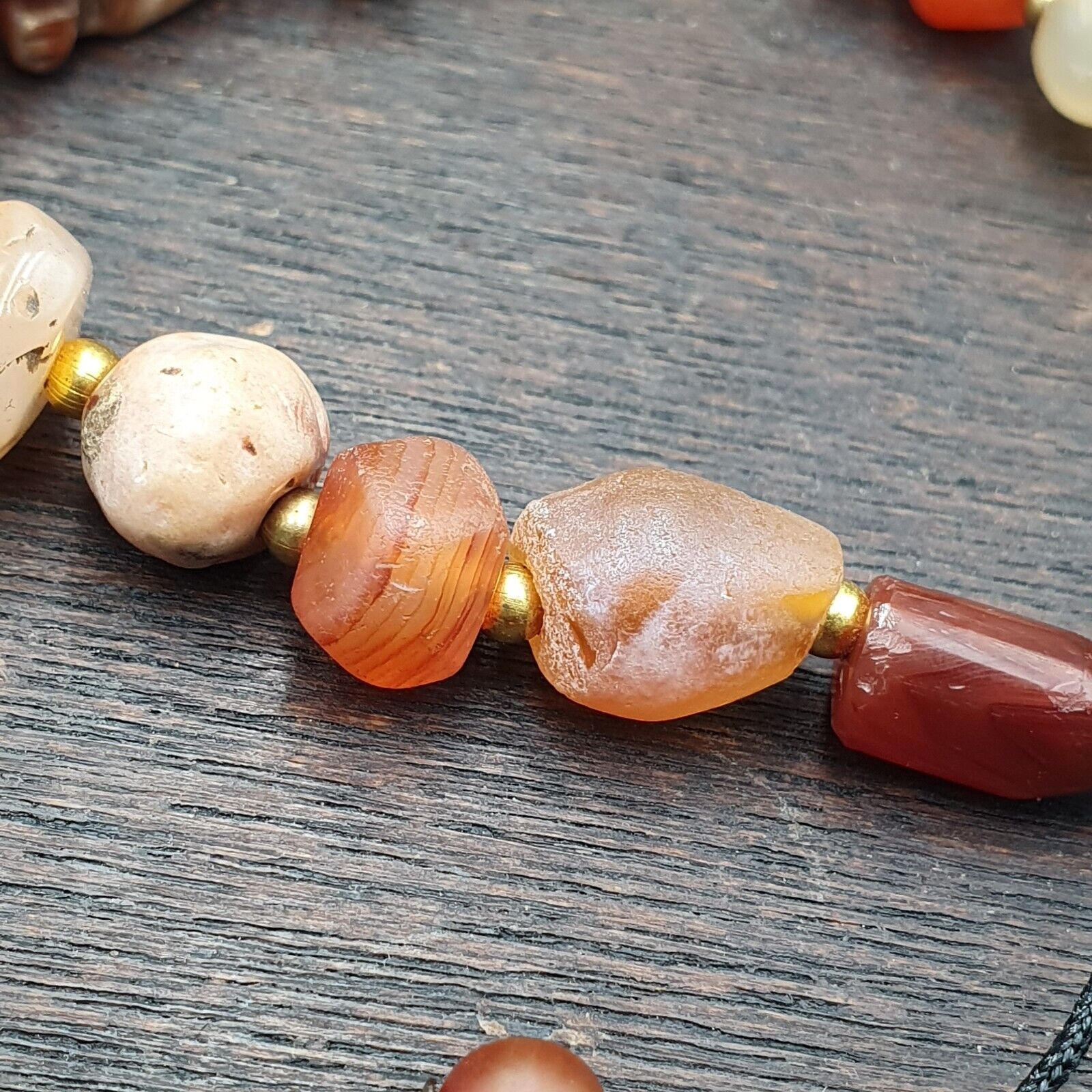 Antique Ancient Agate Animal Figurine with carnelian Agate Beads Bracelet
